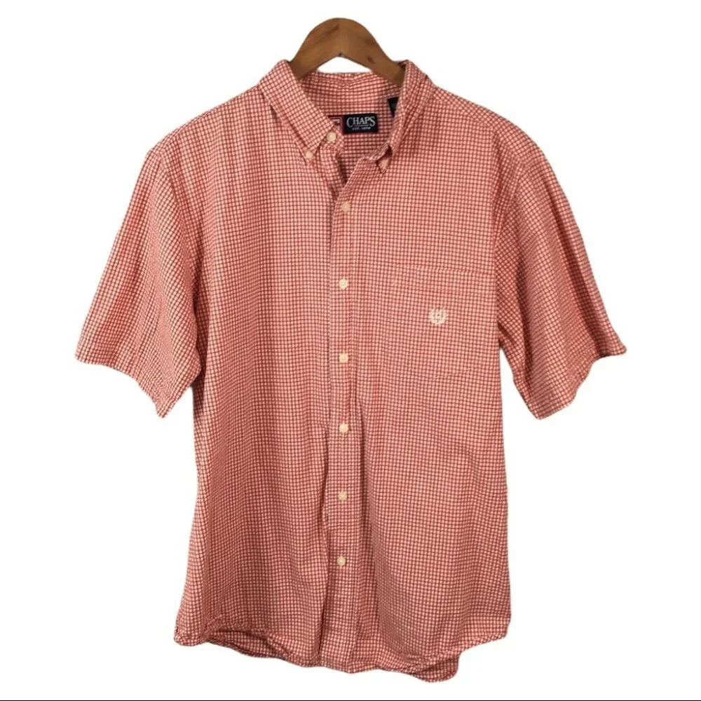 BF401 Chaps Ralph Lauren Plaid Button Shirt L